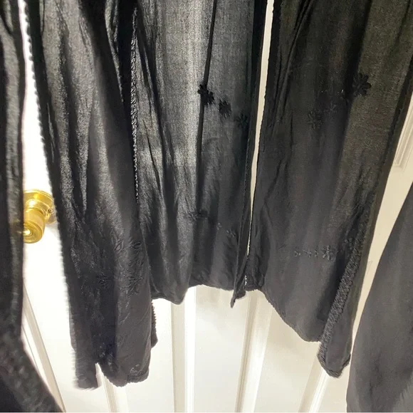 Vintage Split Hem Black Boho Hippie Stevie Nicks Style Maxi Skirt L XL - Picture 6 of 11